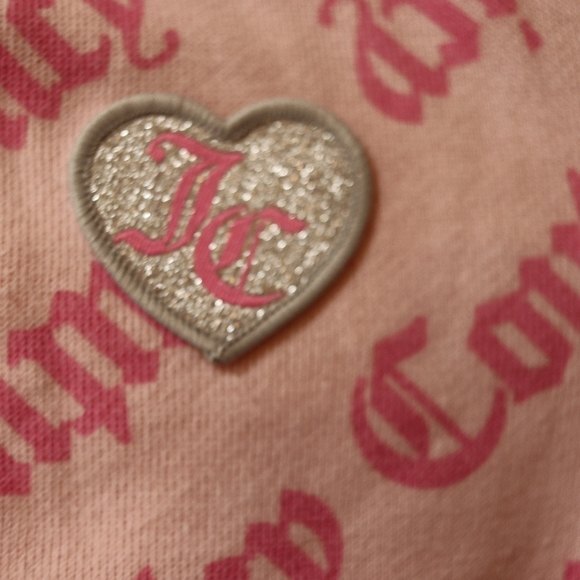 Juicy Couture Pink Spellout All Over Print Hoodie Full Zip Hoodie Girls 6X - Picture 5 of 11